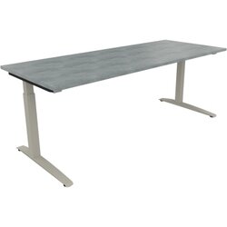 Neutralware 810028183 Schreibtisch 2000x800x650-850 Kufe Quadrat si/Beton hell