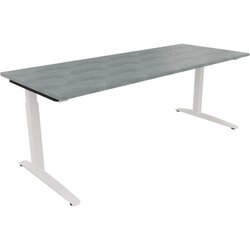 Neutralware 810028283 Schreibtisch 2000x800x650-850 Kufe Quadrat ws/Beton hell