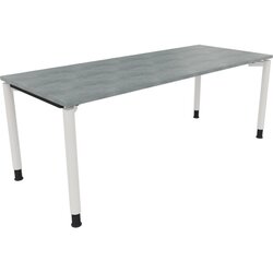 Neutralware 810042983 Schreibtisch 2000x800x680-820 4Fuß Rund ws/Beton hell
