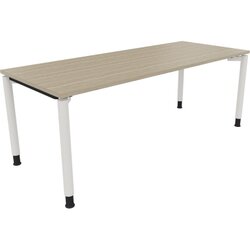Neutralware 810042971 Schreibtisch 2000x800x680-820 4Fuß Rund ws/Eiche Natur