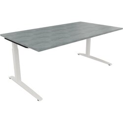 Neutralware 810025883 Schreibtisch 1800x1000x650-850 Kufe Quadrat ws/Beton hell
