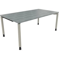 Neutralware 810040483 Schreibtisch 1800x1000x680-820 4Fuß Rund si/Beton hell