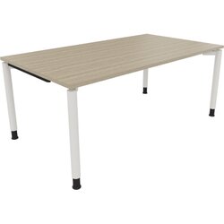 Neutralware 810040571 Schreibtisch 1800x1000x680-820 4Fuß Rund ws/Eiche Natur