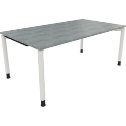 Neutralware 810040583 Schreibtisch 1800x1000x680-820 4Fuß Rund ws/Beton hell