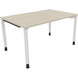 Neutralware 810038772 Schreibtisch 1400x900x680-820 4Fuß Rund ws/Akazie hell