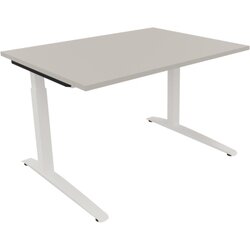 Neutralware 810022881 Schreibtisch 1200x900x650-850 Kufe Quadrat ws/Lichtgrau