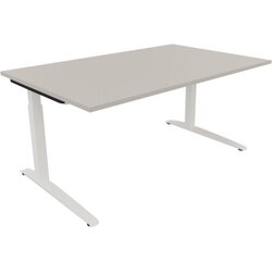 Neutralware 810024681 Schreibtisch 1600x1000x650-850 Kufe Quadrat ws/Lichtgrau