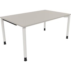 Neutralware 810039081 Schreibtisch 1600x1000x680-820 4Fuß Rund ws/Lichtgrau