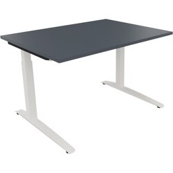 Neutralware 810022882 Schreibtisch 1200x900x650-850 Kufe Quadrat ws/Lavagrau
