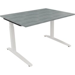Neutralware 810022883 Schreibtisch 1200x900x650-850 Kufe Quadrat ws/Beton hell
