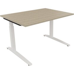 Neutralware 810022871 Schreibtisch 1200x900x650-850 Kufe Quadrat ws/Eiche Natur