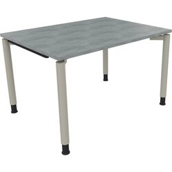 Neutralware 810037183 Schreibtisch 1200x900x680-820 4Fuß Rund si/Beton hell