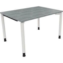 Neutralware 810037283 Schreibtisch 1200x900x680-820 4Fuß Rund ws/Beton hell