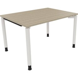 Neutralware 810037271 Schreibtisch 1200x900x680-820 4Fuß Rund ws/Eiche Natur