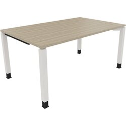 Neutralware 810031871 Schreibtisch 1600x1000x680-820 4Fuß Quadrat ws/Eiche Natur