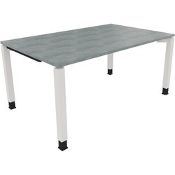 Neutralware 810031883 Schreibtisch 1600x1000x680-820 4Fuß Quadrat ws/Beton hell