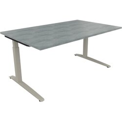 Neutralware 810024583 Schreibtisch 1600x1000x650-850 Kufe Quadrat si/Beton hell