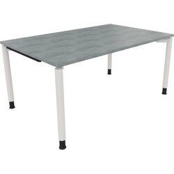 Neutralware 810039083 Schreibtisch 1600x1000x680-820 4Fuß Rund ws/Beton hell
