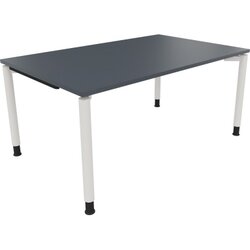 Neutralware 810039082 Schreibtisch 1600x1000x680-820 4Fuß Rund ws/Lavagrau