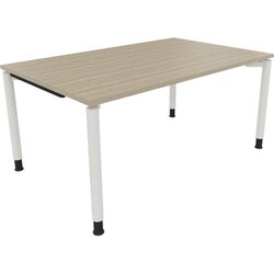 Neutralware 810039071 Schreibtisch 1600x1000x680-820 4Fuß Rund ws/Eiche Natur