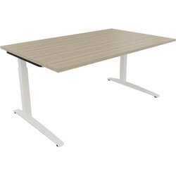 Neutralware 810024671 Schreibtisch 1600x1000x650-850 Kufe Quadrat ws/Eiche Natur