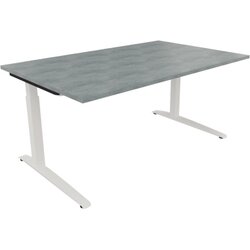 Neutralware 810024683 Schreibtisch 1600x1000x650-850 Kufe Quadrat ws/Beton hell