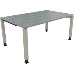 Neutralware 810031783 Schreibtisch 1600x1000x680-820 4Fuß Quadrat si/Beton hell