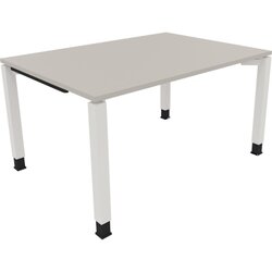 Neutralware 810030381 Schreibtisch 1400x1000x680-820 4Fuß Quadrat ws/Lichtgrau