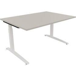 Neutralware 810023181 Schreibtisch 1400x1000x650-850 Kufe Quadrat ws/Lichtgrau