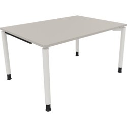 Neutralware 810037581 Schreibtisch 1400x1000x680-820 4Fuß Rund ws/Lichtgrau
