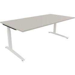 Neutralware 810027381 Schreibtisch 2000x1000x650-850 Kufe Quadrat ws/Lichtgrau