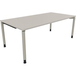 Neutralware 810041981 Schreibtisch 2000x1000x680-820 4Fuß Rund si/Lichtgrau