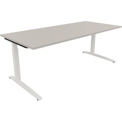 Neutralware 810028581 Schreibtisch 2000x900x650-850 Kufe Quadrat ws/Lichtgrau