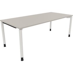 Neutralware 810043281 Schreibtisch 2000x900x680-820 4Fuß Rund ws/Lichtgrau