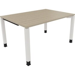 Neutralware 810030371 Schreibtisch 1400x1000x680-820 4Fuß Quadrat ws/Eiche Natur