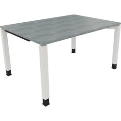 Neutralware 810030383 Schreibtisch 1400x1000x680-820 4Fuß Quadrat ws/Beton hell