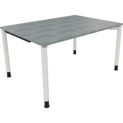 Neutralware 810037583 Schreibtisch 1400x1000x680-820 4Fuß Rund ws/Beton hell