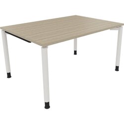 Neutralware 810037571 Schreibtisch 1400x1000x680-820 4Fuß Rund ws/Eiche Natur