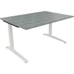 Neutralware 810023183 Schreibtisch 1400x1000x650-850 Kufe Quadrat ws/Beton hell