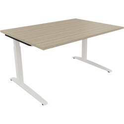 Neutralware 810023171 Schreibtisch 1400x1000x650-850 Kufe Quadrat ws/Eiche Natur