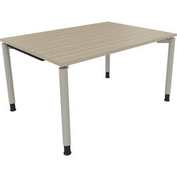 Neutralware 810037471 Schreibtisch 1400x1000x680-820 4Fuß Rund si/Eiche Natur
