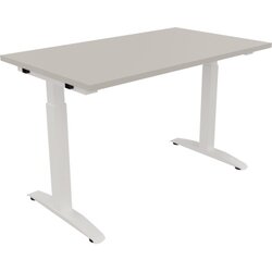 Neutralware 810022281 Schreibtisch 1200x700x650-850 Kufe Quadrat ws/Lichtgrau