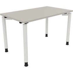 Neutralware 810036681 Schreibtisch 1200x700x680-820 4Fuß Rund ws/Lichtgrau