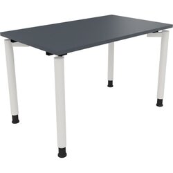 Neutralware 810036682 Schreibtisch 1200x700x680-820 4Fuß Rund ws/Lavagrau