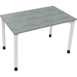 Neutralware 810036683 Schreibtisch 1200x700x680-820 4Fuß Rund ws/Beton hell
