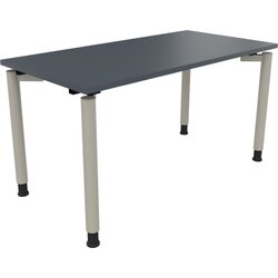 Neutralware 810038082 Schreibtisch 1400x700x680-820 4Fuß Rund si/Lavagrau