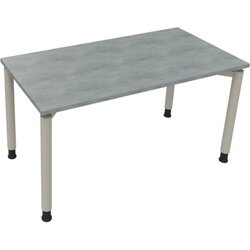 Neutralware 810038083 Schreibtisch 1400x700x680-820 4Fuß Rund si/Beton hell