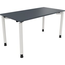 Neutralware 810038182 Schreibtisch 1400x700x680-820 4Fuß Rund ws/Lavagrau