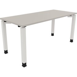 Neutralware 810032481 Schreibtisch 1600x700x680-820 4Fuß Quadrat ws/Lichtgrau