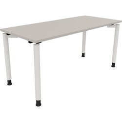 Neutralware 810039681 Schreibtisch 1600x700x680-820 4Fuß Rund ws/Lichtgrau